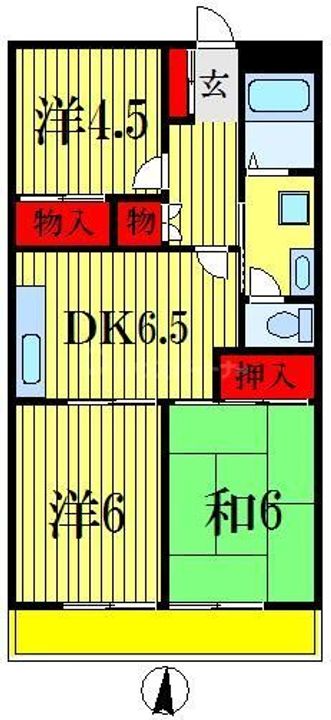 千葉県船橋市本中山6(マンション)の賃貸物件の間取り