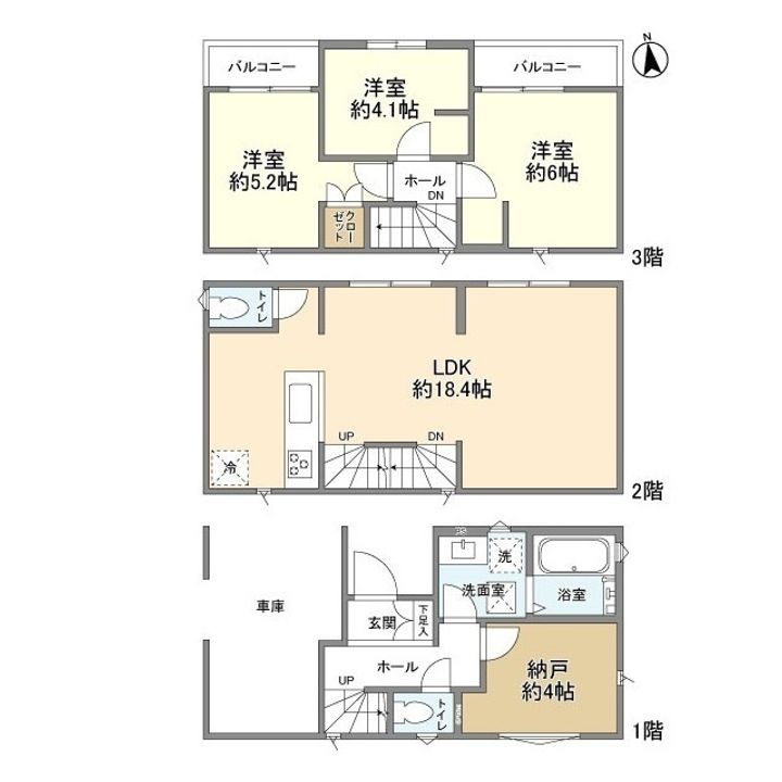 埼玉県さいたま市浦和区上木崎6(一戸建)の賃貸物件の間取り