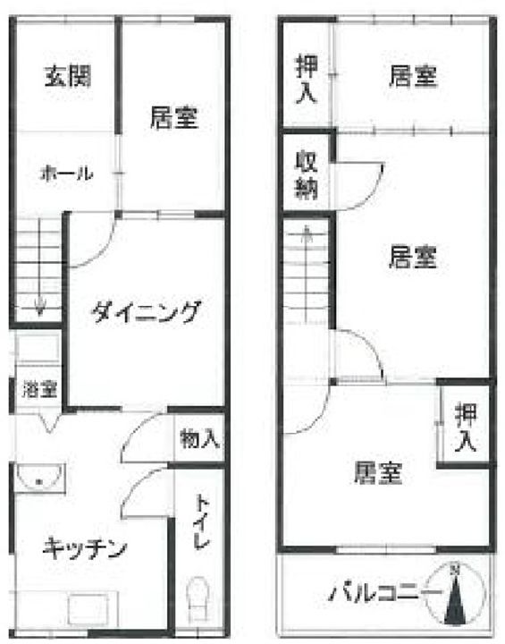 大阪府大阪市大正区南恩加島3(一戸建)の賃貸物件の間取り