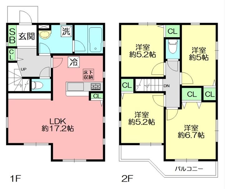 神奈川県厚木市山際(一戸建)の賃貸物件の間取り