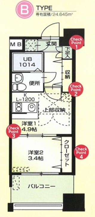 福岡県福岡市博多区神屋町(マンション)の賃貸物件の間取り