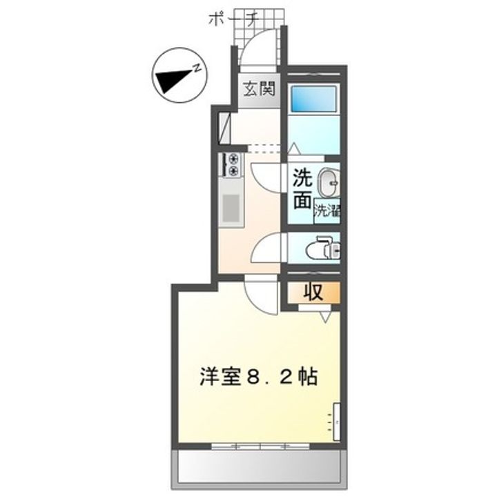 岡山県岡山市北区青江2(アパート)の賃貸物件の間取り