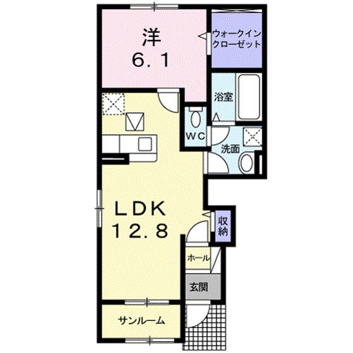 広島県福山市駅家町大字万能倉(アパート)の賃貸物件の間取り
