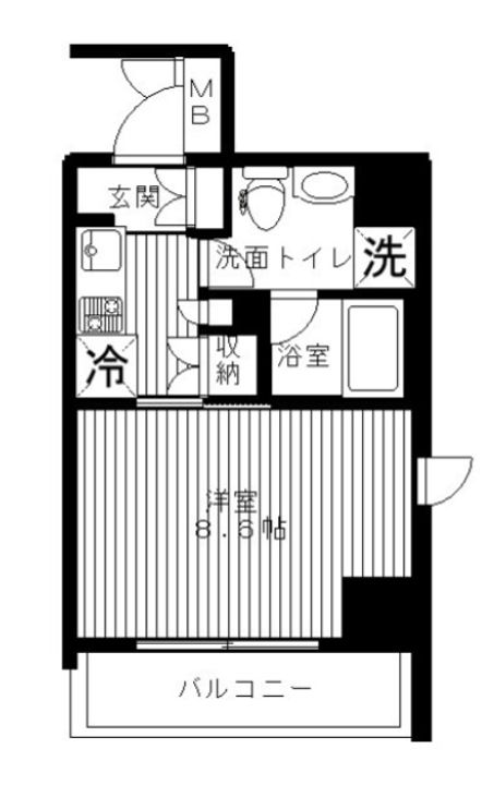 東京都江東区深川2(マンション)の賃貸物件の間取り