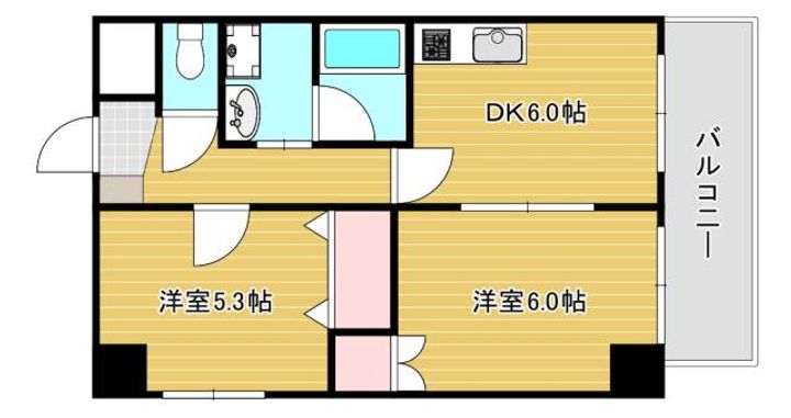 大阪府東大阪市西堤西(マンション)の賃貸物件の間取り