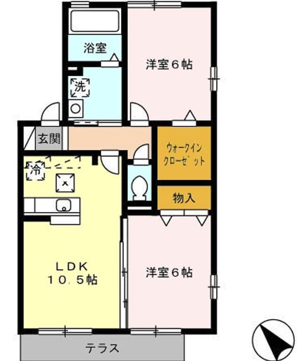 愛知県名古屋市緑区黒沢台5(アパート)の賃貸物件の間取り