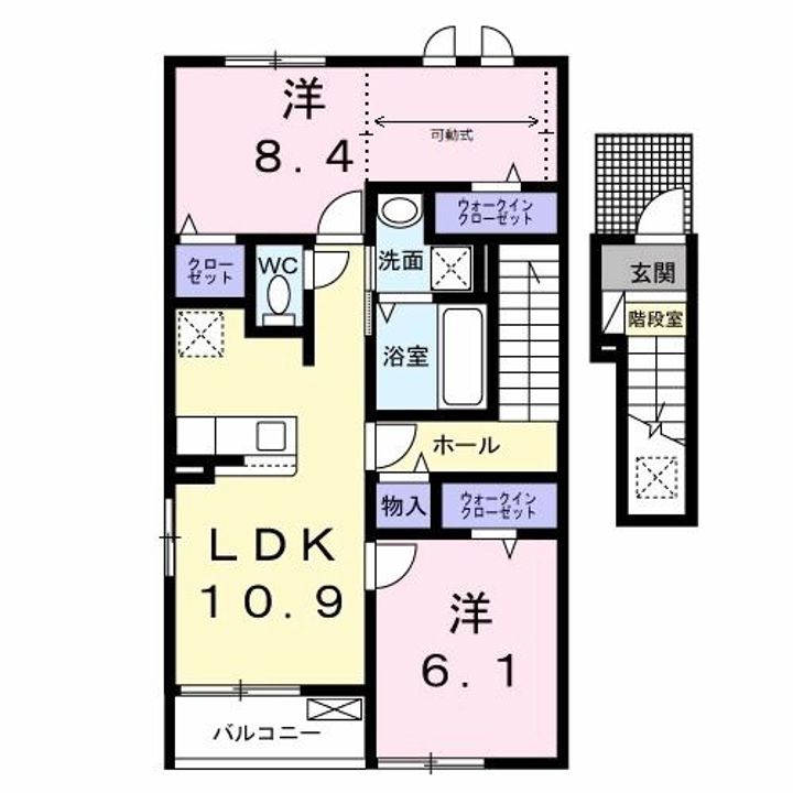 群馬県伊勢崎市下触町(アパート)の賃貸物件の間取り