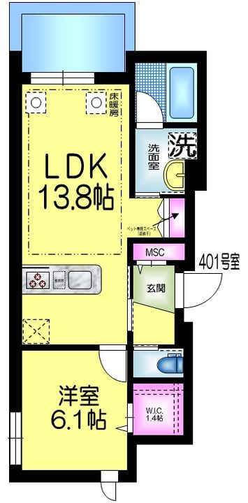 東京都荒川区南千住7(マンション)の賃貸物件の間取り
