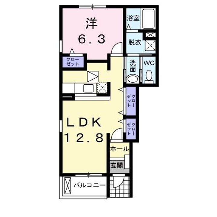 群馬県北群馬郡吉岡町大字大久保(アパート)の賃貸物件の間取り