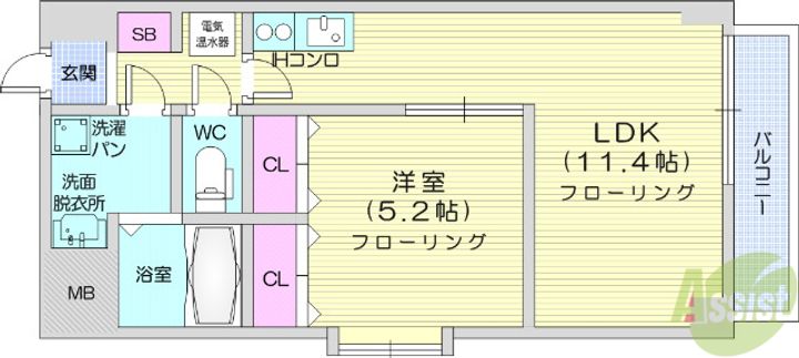 パークサイドレジデンス榴岡の間取り