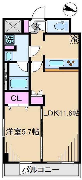 東京都足立区新田1(マンション)の賃貸物件の間取り