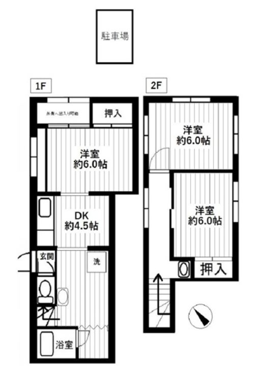 東京都江東区枝川1(一戸建)の賃貸物件の間取り