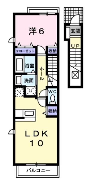 愛知県名古屋市緑区大高町字江明(アパート)の賃貸物件の間取り