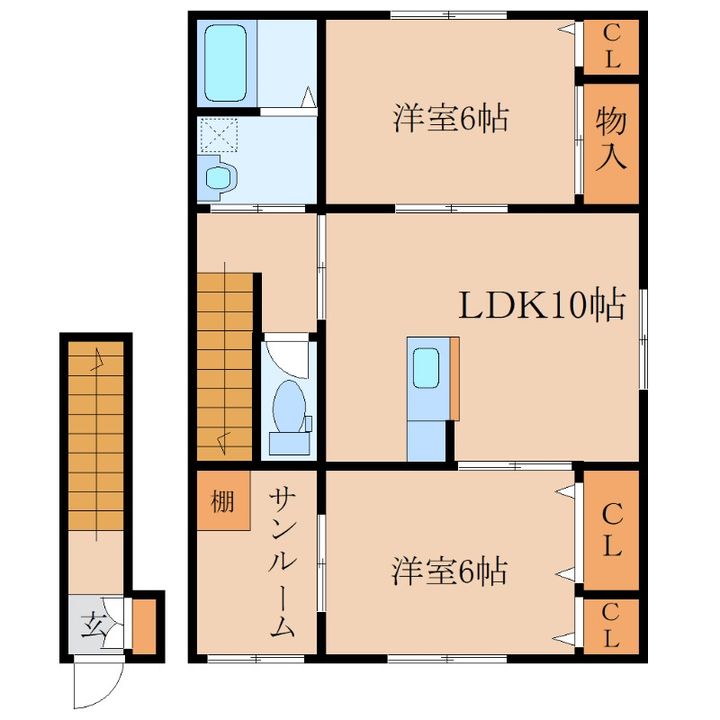 ローズ B棟の間取り