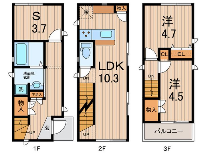 東京都江戸川区松島3(一戸建)の賃貸物件の間取り