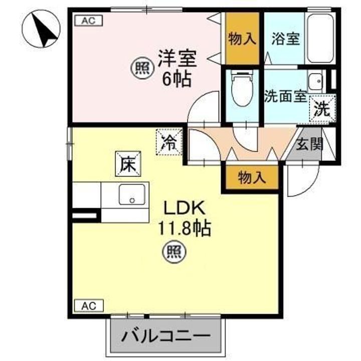 栃木県宇都宮市石井町(アパート)の賃貸物件の間取り