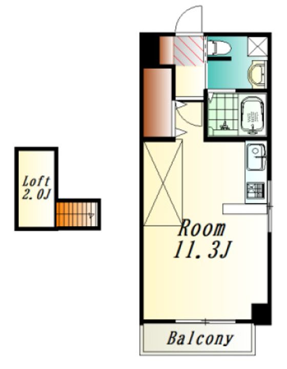 広島県広島市中区幟町(マンション)の賃貸物件の間取り