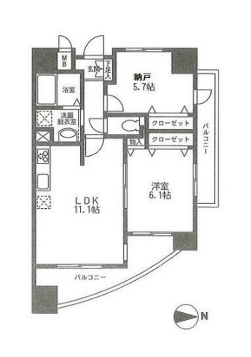 東京都江戸川区中葛西8(マンション)の賃貸物件の間取り