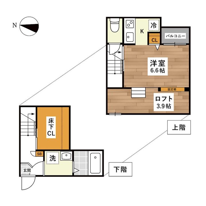 熊本県熊本市中央区本荘町(アパート)の賃貸物件の間取り