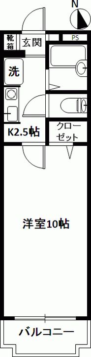 東京都中野区東中野4(マンション)の賃貸物件の間取り