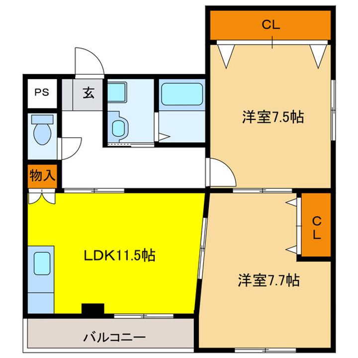 岐阜県岐阜市今小町(マンション)の賃貸物件の間取り