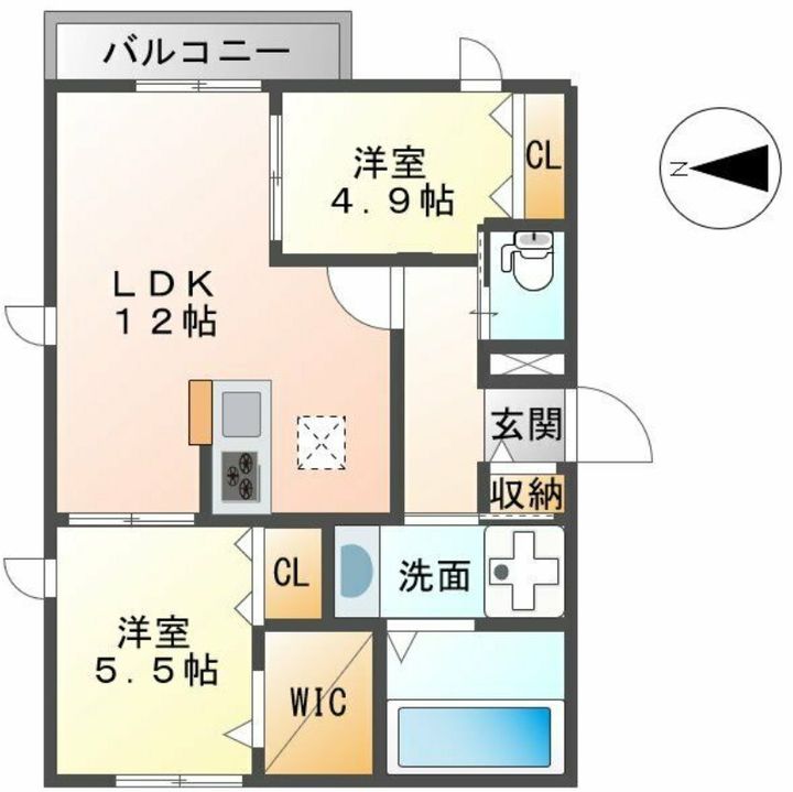 兵庫県尼崎市上ノ島町2(マンション)の賃貸物件の間取り