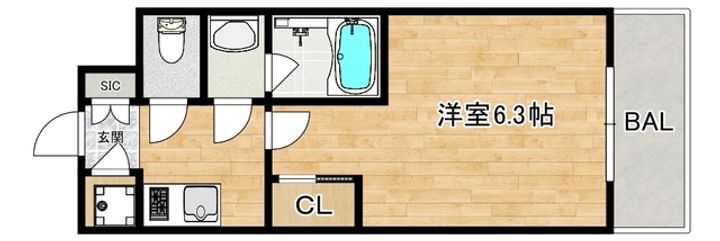 大阪府大阪市阿倍野区旭町1(マンション)の賃貸物件の間取り