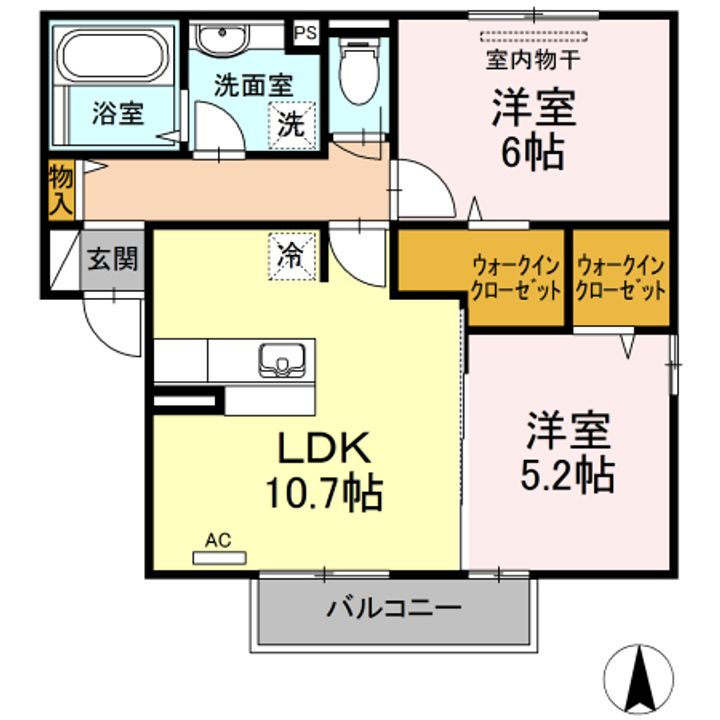 広島県福山市千田町3(アパート)の賃貸物件の間取り