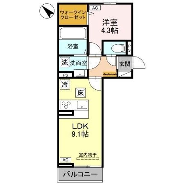 新潟県長岡市千手3(アパート)の賃貸物件の間取り