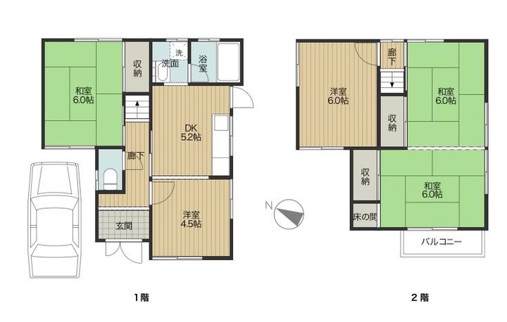 大阪府柏原市旭ケ丘3(一戸建)の賃貸物件の間取り