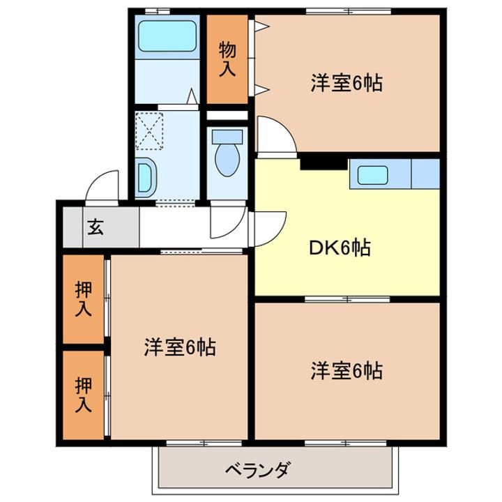 セジュールK3の間取り
