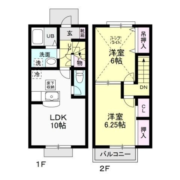栃木県足利市小俣町(アパート)の賃貸物件の間取り