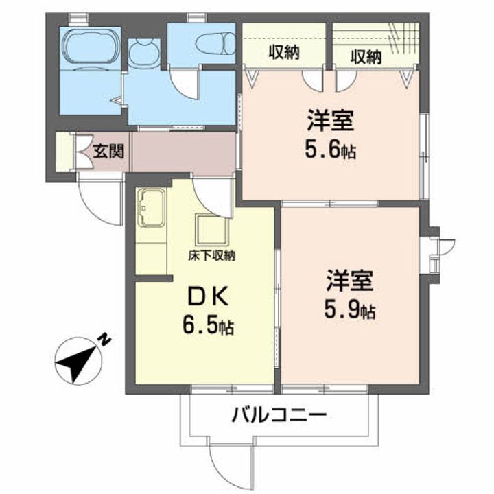 ARIES大富Bの間取り