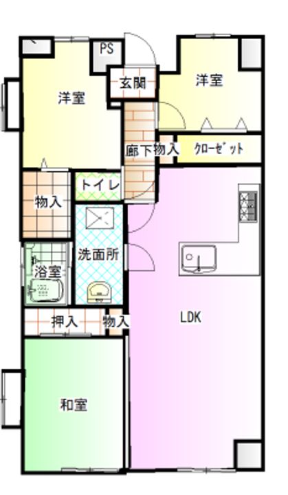 牛久第3グリーンコーポの間取り