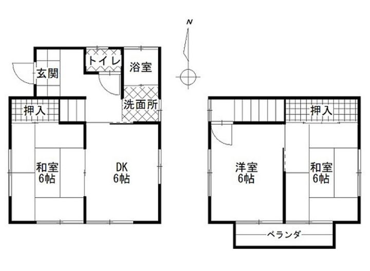岡山県岡山市中区四御神(一戸建)の賃貸物件の間取り