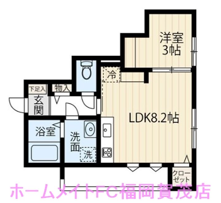 福岡県福岡市早良区田村4の賃貸アパートの間取り