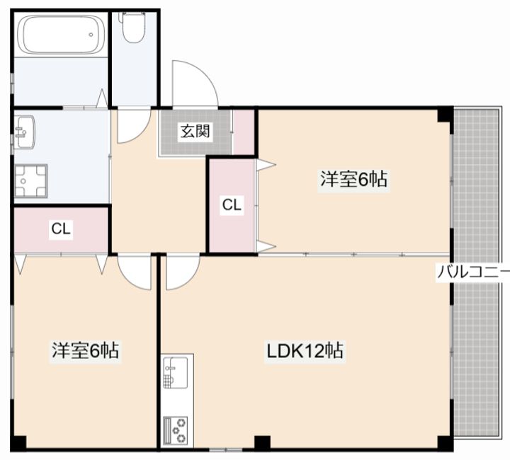 大阪府高槻市氷室町2(マンション)の賃貸物件の間取り