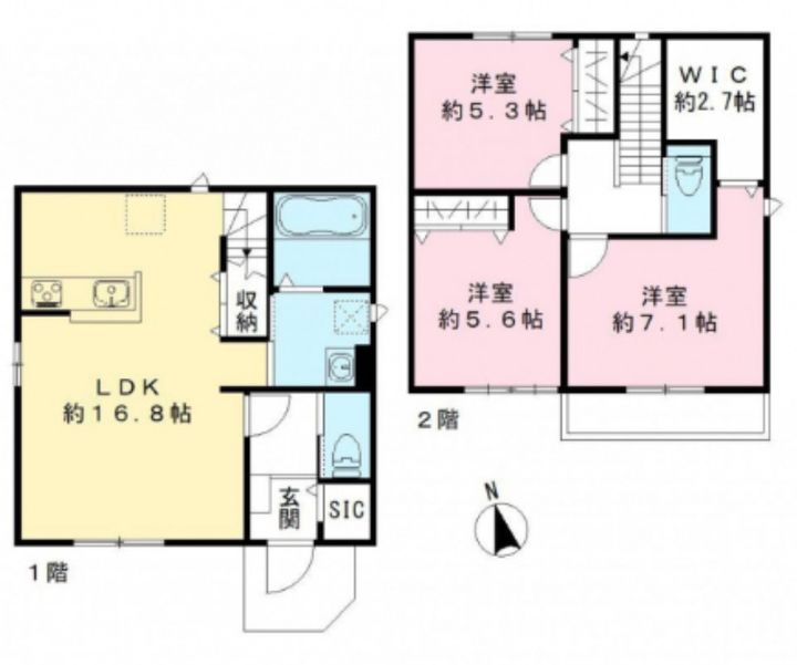 千葉県市川市宮久保3(一戸建)の賃貸物件の間取り