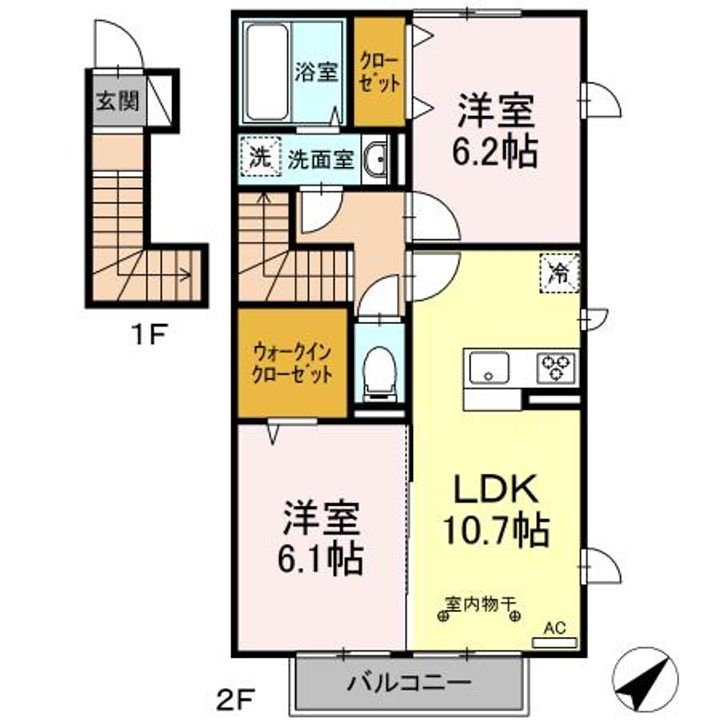 東京都日野市南平6(アパート)の賃貸物件の間取り