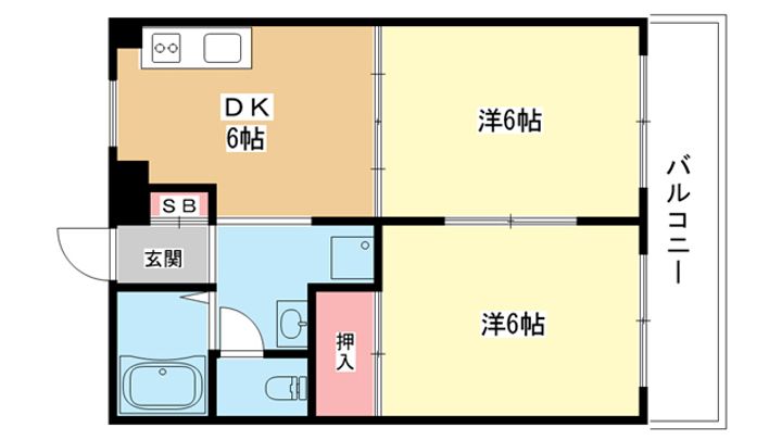 大阪府豊中市西泉丘2(マンション)の賃貸物件の間取り