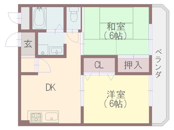 大阪府大阪市平野区瓜破1(マンション)の賃貸物件の間取り