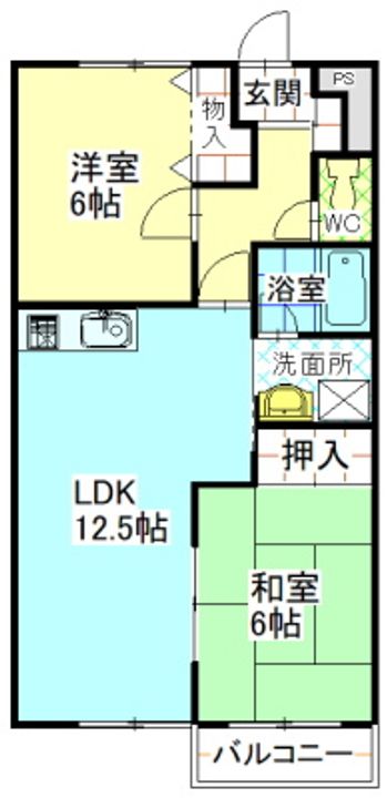 福島県いわき市小名浜愛宕町(マンション)の賃貸物件の間取り