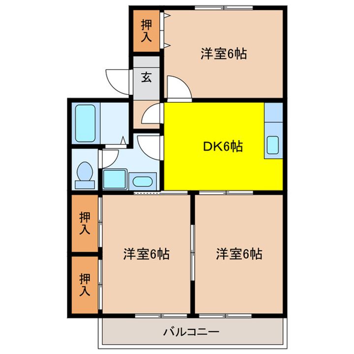 コーポイーストサイドBの間取り
