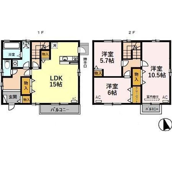 富山県富山市下奥井1(一戸建)の賃貸物件の間取り
