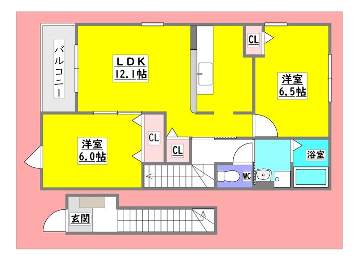 広島県東広島市西条町寺家(アパート)の賃貸物件の間取り