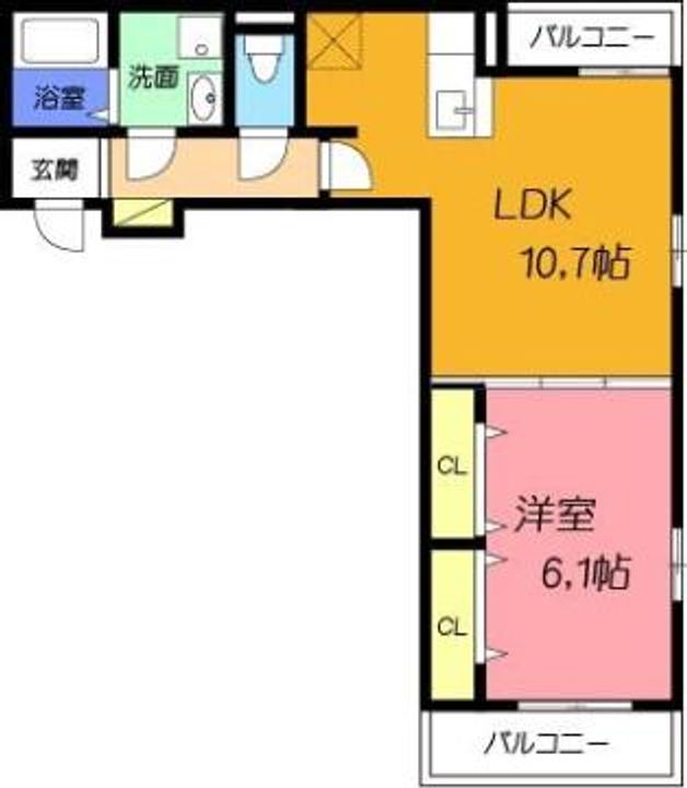 大阪府茨木市上泉町(アパート)の賃貸物件の間取り
