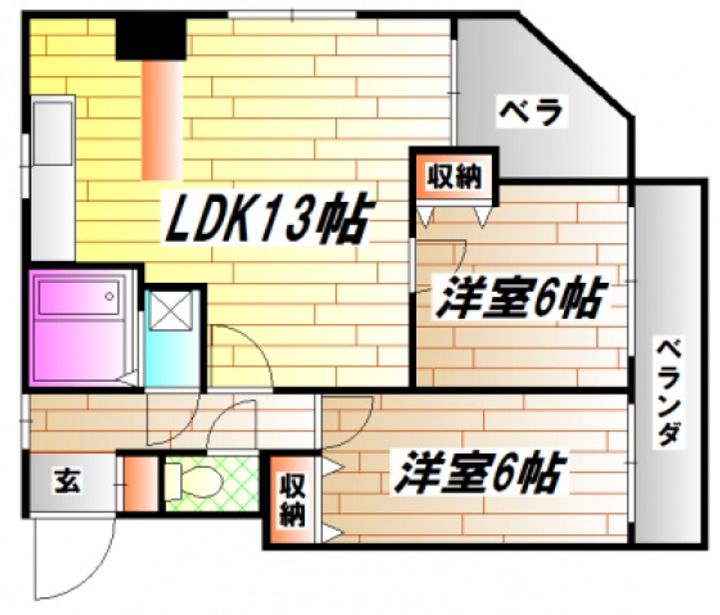 広島県広島市中区堺町2(マンション)の賃貸物件の間取り