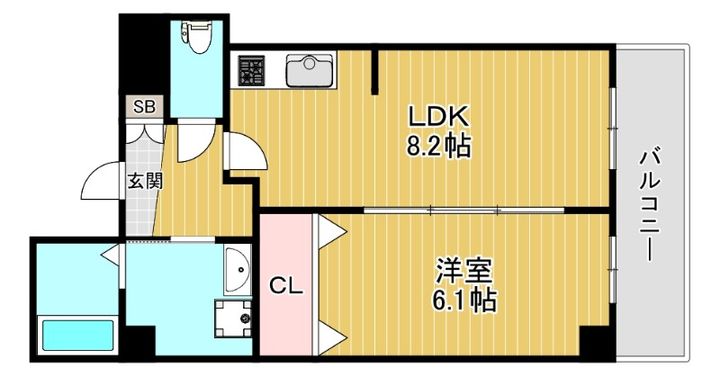 大阪府東大阪市長堂2(マンション)の賃貸物件の間取り