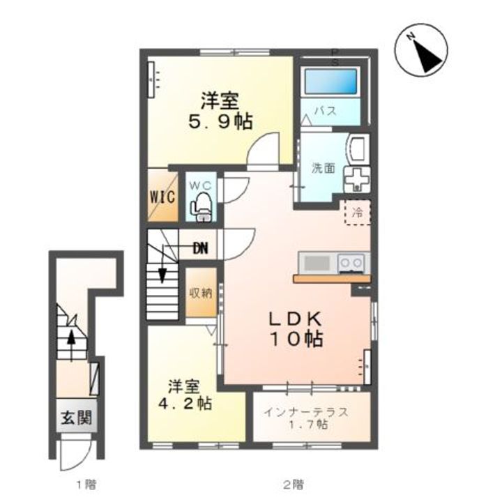 福島県本宮市高木字北ノ脇(アパート)の賃貸物件の間取り