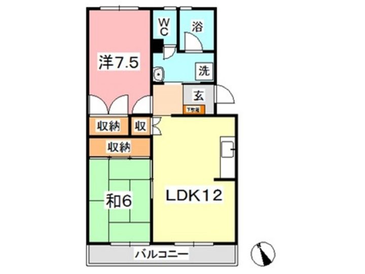 岡山県倉敷市連島中央5(マンション)の賃貸物件の間取り
